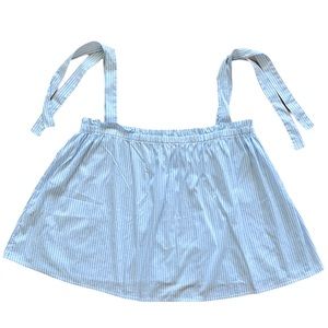 KES Striped Ruffle Tie-Strap Crop Top Sz. 40/M